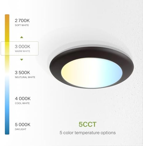 ASD 6 Pack Bronze LED Disk Lights 6 Inch, 5CCT Flush Mount Ceiling Light
