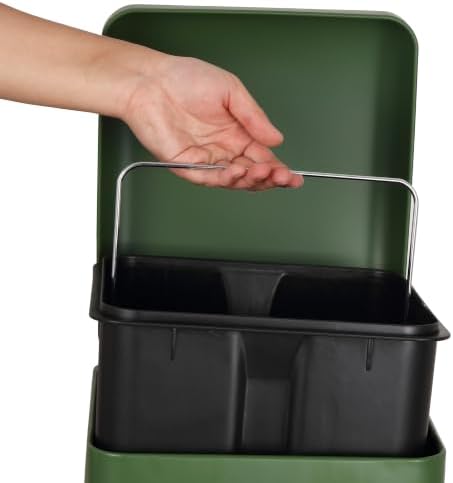 happimess Betty 8 Gal Step Trash Can Soft-Close Lid, Pine Green