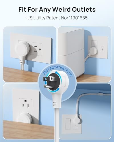TROND Electrical Outlet Extender 360° Rotating Plug with 20W USB C, 18in