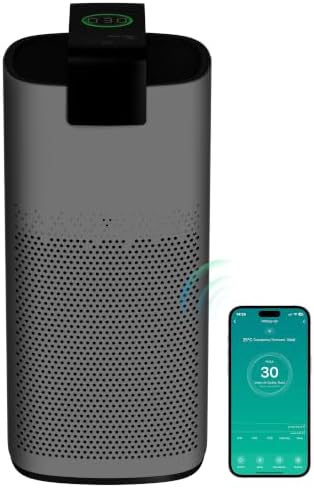 MERONTE MR7566-WF HEPA Air Purifier for Large Room Home, 3600 ft², Charcoal