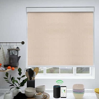 ZSHINE Motorized Blackout Roller Shades Remote Control Rechargeable(82067C)