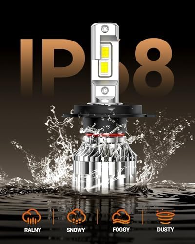 SEALIGHT H4 LED Bulbs, 70000LM Super Bright, 6500K Cool White H4 Bulbs with 15,000RPM Turbo Cooling Fan, 10-Year Lifespan, Pack of 2