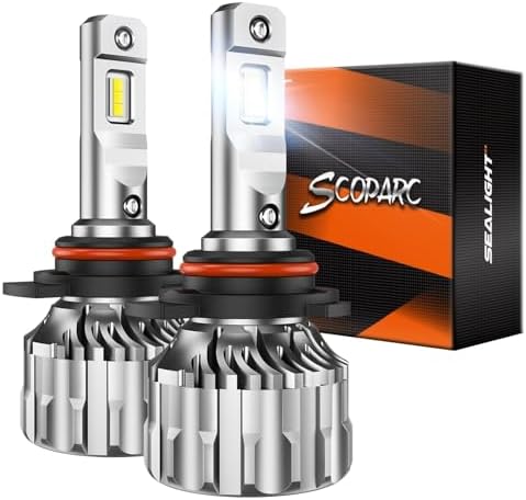 SEALIGHT 9012 LED Bulbs, 70000LM 6500K Cool White Bulbs, IP68 Waterproof, 9012 Bulbs with 15000RPM Cooling Fan, 70,000HRS+ Lifespan, 1:1 Size Plug N Play, Pack of 2