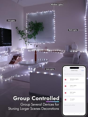 Brizled Smart String Lights, 200 LED 66FT RGB Color Changing Fairy Lights
