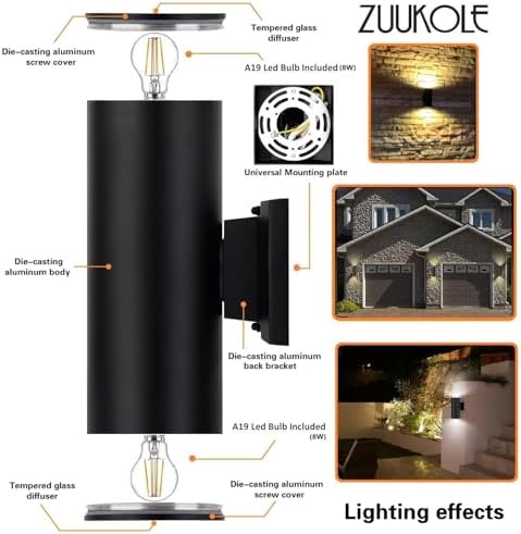 Outdoor Wall Light, Anti-Rust Waterproof Exterior Lighting
