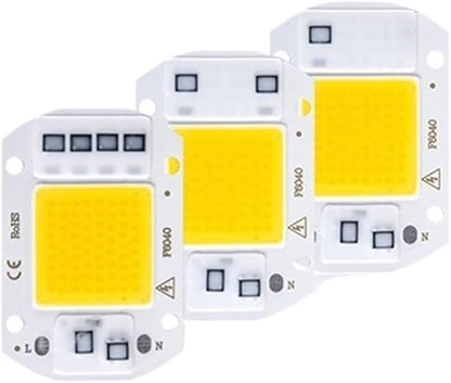 3pcs LED COB Lamp Bead IP65 Smart IC No Need Driver 10W 20W 30W 50W AC 220V 110V DIY Flood Light Led Bulb Spotlight Outdoor Chip Lam(Cold White,220V 10W)