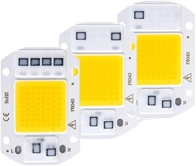 3pcs LED COB Lamp Bead IP65 Smart IC No Need Driver 10W 20W 30W 50W AC 220V 110V DIY Flood Light Led Bulb Spotlight Outdoor Chip Lam(Warm White,220V 50W)