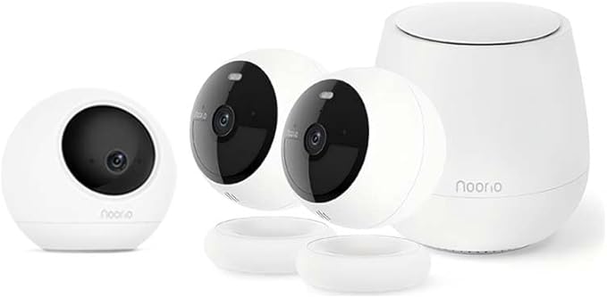 Noorio Home Security System with T120 Camera x1, B200 Camera x2，Hub x1
