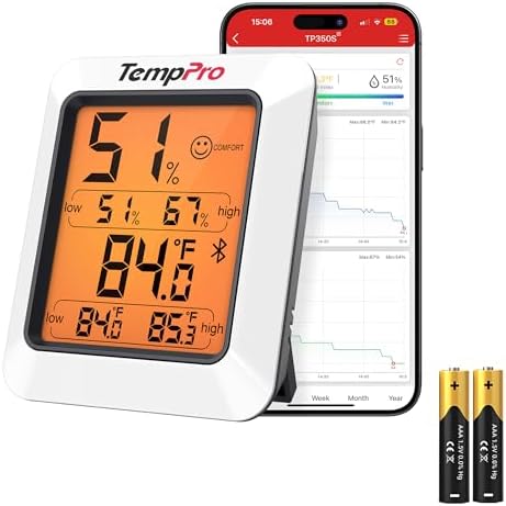 TempPro TempAir Bluetooth Hygrometer Thermometer for Greenhouse Up to 260ft