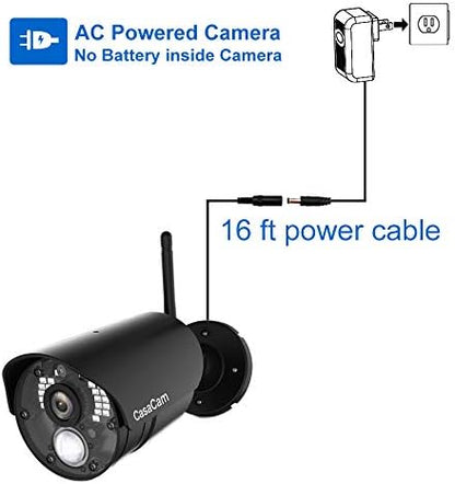 CasaCam GuardianCam Air | AC Powered 720p Night Vision Camera for VS802 and VS1002 Wireless Security System, Add-on Camera, Weather Proof, Two-Way Audio, Model VC800