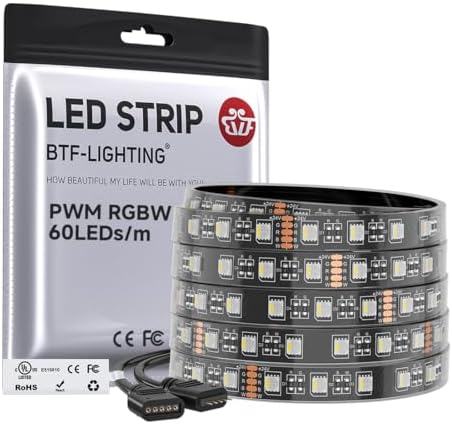 BTF-LIGHTING RGBW LED Strip Cool White 16.4ft 60LED DC24V UL Listed IP67