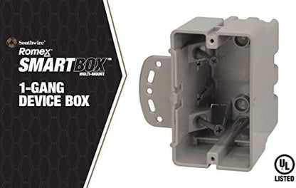 Southwire MSBMMT1G 1 Gang Multi Mount Device Box with Depth Adjustable; Heavy Duty 42lb