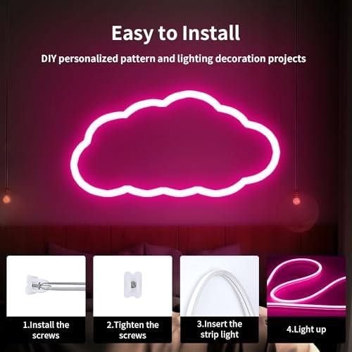 iNextStation 16.4FT DC12V LED Strip Lights Pink Neon Rope Lights (No Plug)