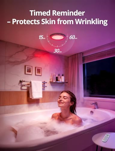 Bojim 2 Pack RGB Rechargeable Waterproof Shower Light for Bathroom Inside