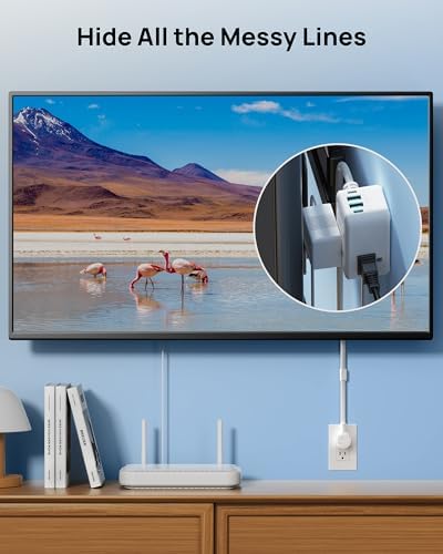 TROND Electrical Outlet Extender 360° Rotating Plug with 20W USB C, 18in