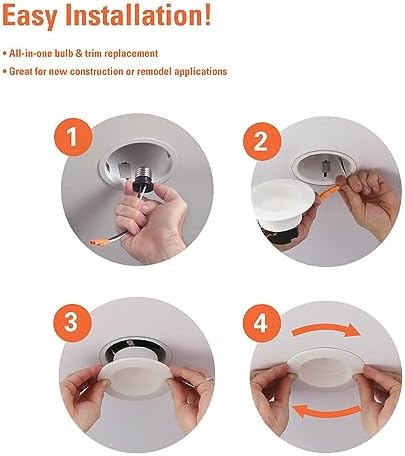 HALO LT 4 inch LED recessed Can Light Trim, 5 CCT, Dimmable, 700lm