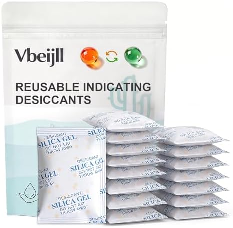 20g (16 Pack) Color Changing Silica Gel Packets, Desiccant Packs