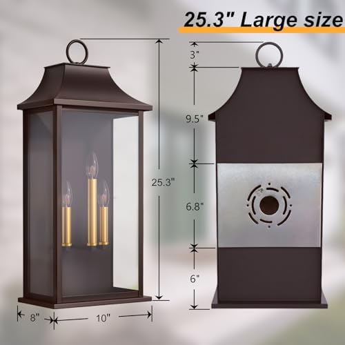 Dusk to Dawn Outdoor Wall Light, 25.3", Oil Rubbed Bronze