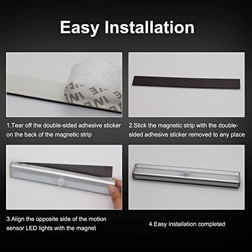 CCBASEBALL Motion Activated RV Step Lights, 10 LED Battery Operated Motorhome Motion Sensor led Light Strip, Magnetic Night Light Bar for Motorhome Travel,Travel Trailers, Camper (2 Pack)