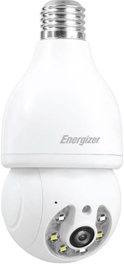 Energizer Smart Outdoor 2K QHD Security Socket Camera, 5GHz & 2.4 GHz Dual Band, Pan & Tilt Motion Tracking, 2-Way Audio, Night Vision, Recording, Instant Alerts, Voice Control with Google & Alexa,