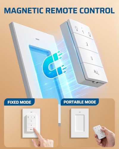 DEWENWILS Remote Control Outlet, 1 Magnetic Remote and 3 Outlets
