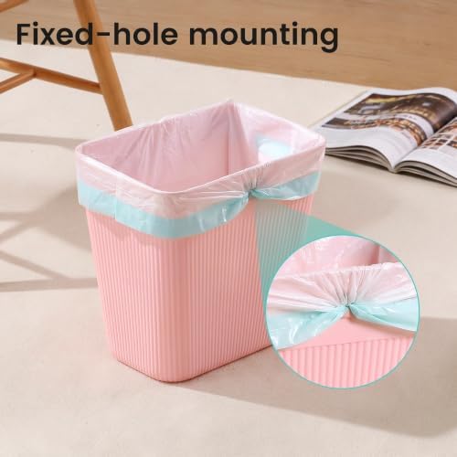 JOYMOOP Slim Trash Can 3-Pack, 2.2 Gallon Plastic Wastebasket for Bathroom, Bedroom, Office, Kitchen with 4 Rolls Bags, Pink