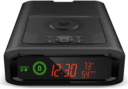 VAULTEK Smart Station™ Biometric Smart Safe with Built-in Wireless Phone Charger + Auto Open Drawer + WiFi Safe Management (WiFi + Biometric) (Black)