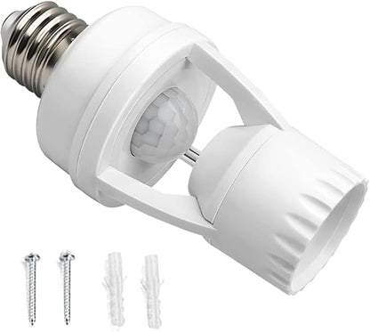 PIR Motion Sensor Light Switch 100-240V Motion Detector E26/E27 LED Base Lamp Holder Smart Switch Bulb Socket Adapter Converter - (Color: Lamp Head)