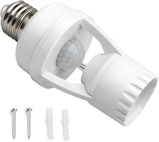 PIR Motion Sensor Light Switch 100-240V Motion Detector E26/E27 LED Base Lamp Holder Smart Switch Bulb Socket Adapter Converter - (Color: Lamp Head)