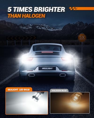 SEALIGHT 921 LED Bulb Reverse Light 600% Brighter T15 906 904 916 W16W 921 LED Bulb with Projector Replacement Tail Backup Reverse Lights, Non-polarity, Xenon White, Interior Lighting Pack of 2