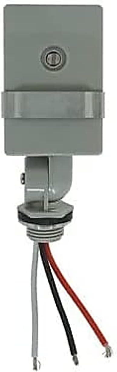 Southwire Woods Outdoor Hardwired Stem & Swivel Light Control - Adjustable Swivel Mount Light - Automatic Outdoor Lighting - Dusk-to-Dawn Light Manage - Grey Photocell Light Switch