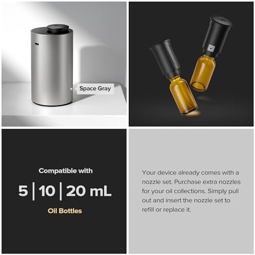 Airversa ANX Waterless Diffuser for Essential Oil for Home, Room, Gray