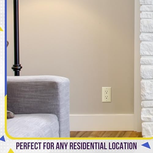 ENERLITES 1-Gang Ivory Decorator Switch Outlet Wall Plate Cover, 10 Pack