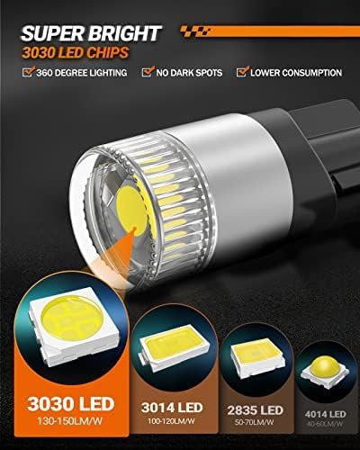 SEALIGHT 194 LED Bulbs 6000K White, License Plate Light 1000% Brightness W5W 168 2825 Car Interior Light Bulb Replacement for Dome Light, Map Light, T10 Courtesy Light, Pack of 4