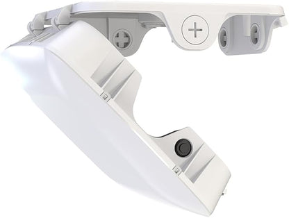 Lithonia Lighting 10" Square Canopy LED Outdoor Ceiling Light, Dusk-to-Dawn Photocell and Motion Sensor Outdoor Lights, Adjustable Brightness and Switchable Color Temperature, Wet Rated, White