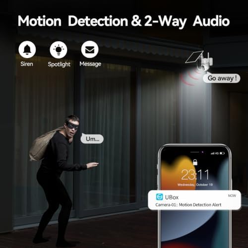 SEHMUA 2 Pack 4G LTE Cellular Solar Security Camera Wireless Outdoor, No Wi-Fi Solar Powered Camera, 360° Live View, 2K Color Night Vision, PIR Motion Sensor, Two-Way Talk, Built-in SIM Card, White