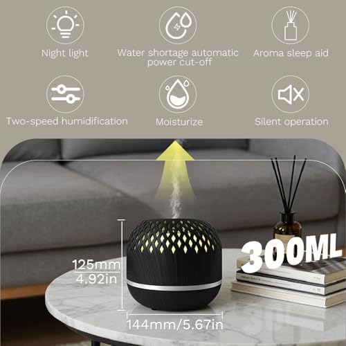 Openwork-Shaped Essential Oil Diffuser, with LED Night Light