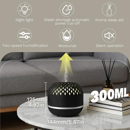 Openwork-Shaped Essential Oil Diffuser, with LED Night Light