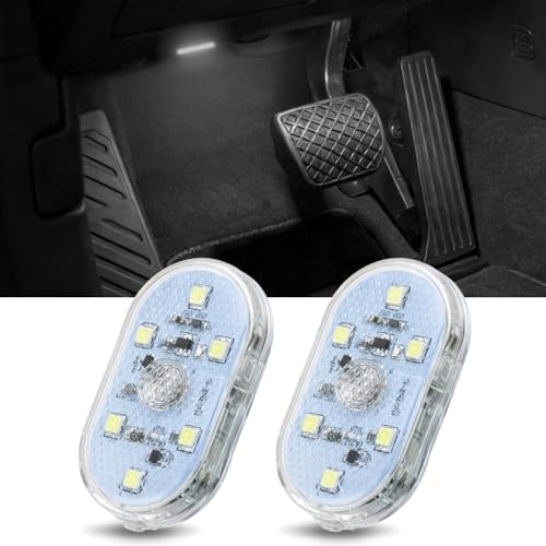 Nilight 2 PCS White Color Wireless Magnetic LED Interior Lights