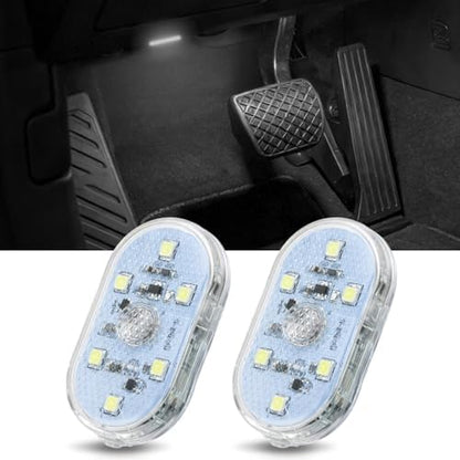 Nilight 2 PCS White Color Wireless Magnetic LED Interior Lights