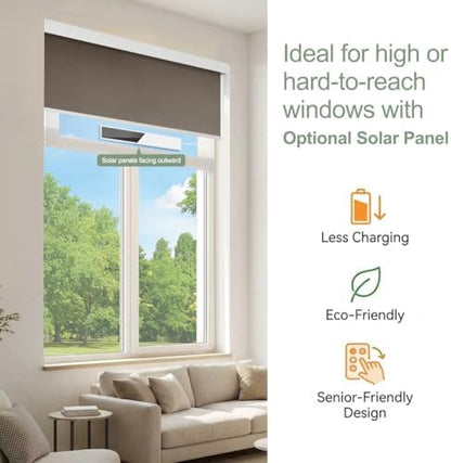 ZSHINE Motorized Blackout Roller Shades Remote Control Rechargeable(82010E)