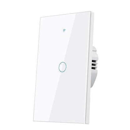 Smart Wi-Fi Light Switch, RF433, No Neutral Wire Required, Compatible with Alexa, Google Home, Smart Life App (1-Gang)