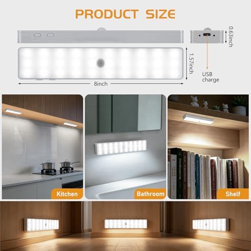Racokky Under Cabinet Lighting with Remote, Motion Activated RV Step Light