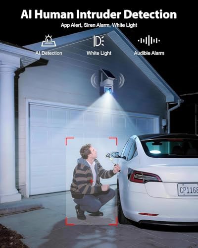 5G & 2.4G Wi-Fi Outdoor Camera Wireless,Solar Security Cameras Wireless Outdoor, 2K 360° PTZ Camera, Solar/Battery Powered, PIR Human Detection, Color Night Vision, Two-Way Talk, Compatible with Alexa