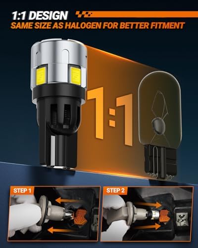 SEALIGHT 194 Led Bulb 600% Brightness 168 T10 Led License Plate Light 6500k Super Bright Replacement Bulbs For Trunk, License Plate Dome Map Door Courtesy Light (Pack Of 4)
