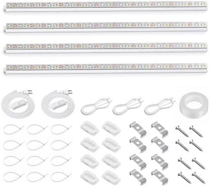 KingLED Grow Lights for Indoor Plants, Natural-Like 5000K Full Spectrum Plant Lights for Indoor Growing, 48W(4 X 12W) High PPFD 2FT LED Grow Light Strips for Seed Starting, Linkable, 4-Pack