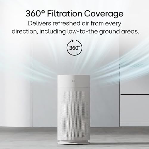 LG PuriCare™ AeroHit Smart Air Purifier for Large Rooms Up to 1000 Sq Ft, True HEPA Filter with 360° Airflow, PM 1.0 Sensor & LED Air Quality Monitor, Ultra-Quiet Wi-Fi Air Cleaner with LG ThinQ
