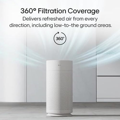 LG PuriCare™ AeroHit Smart Air Purifier for Large Rooms Up to 1000 Sq Ft, True HEPA Filter with 360° Airflow, PM 1.0 Sensor & LED Air Quality Monitor, Ultra-Quiet Wi-Fi Air Cleaner with LG ThinQ