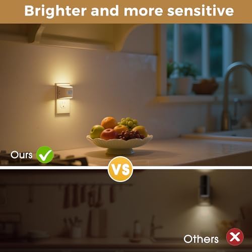 L LOHAS LED Motion Sensor Night Light, Night Lights Plug into Wall, 4 Pack