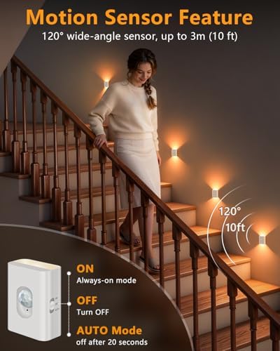 WILLED Motion Sensor Stair Lights Indoor,Rechargeable Magnetic Night Light